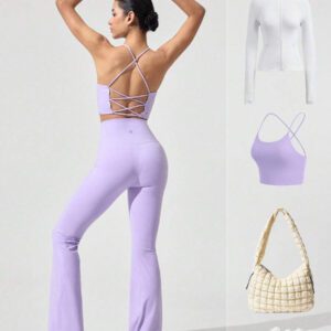 GLOWMODE 35" Leggings évasés ultra-longs FeatherFit™ Go Groove, port quotidien décontracté, yoga à faible impact, Pilates, studio
