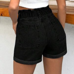 SHEIN PETITE Shorts 100% coton rigides avec bande élastique détaillée