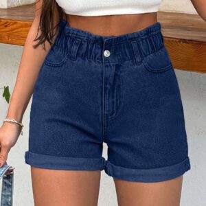 SHEIN PETITE Shorts 100% coton rigides avec bande élastique détaillée