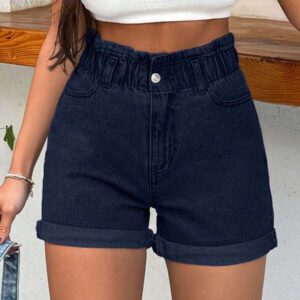 SHEIN PETITE Shorts 100% coton rigides avec bande élastique détaillée