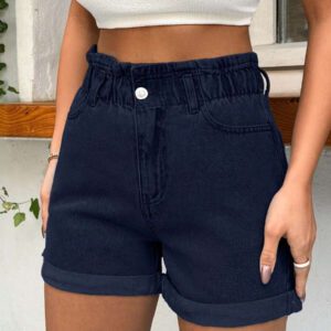 SHEIN PETITE Shorts 100% coton rigides avec bande élastique détaillée