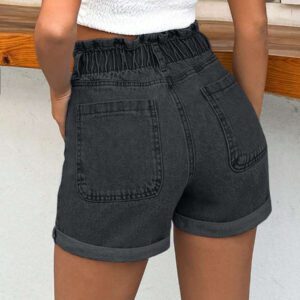 SHEIN PETITE Shorts 100% coton rigides avec bande élastique détaillée