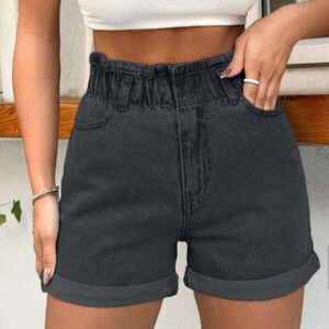 SHEIN PETITE Shorts 100% coton rigides avec bande élastique détaillée