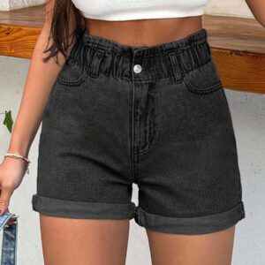SHEIN PETITE Shorts 100% coton rigides avec bande élastique détaillée