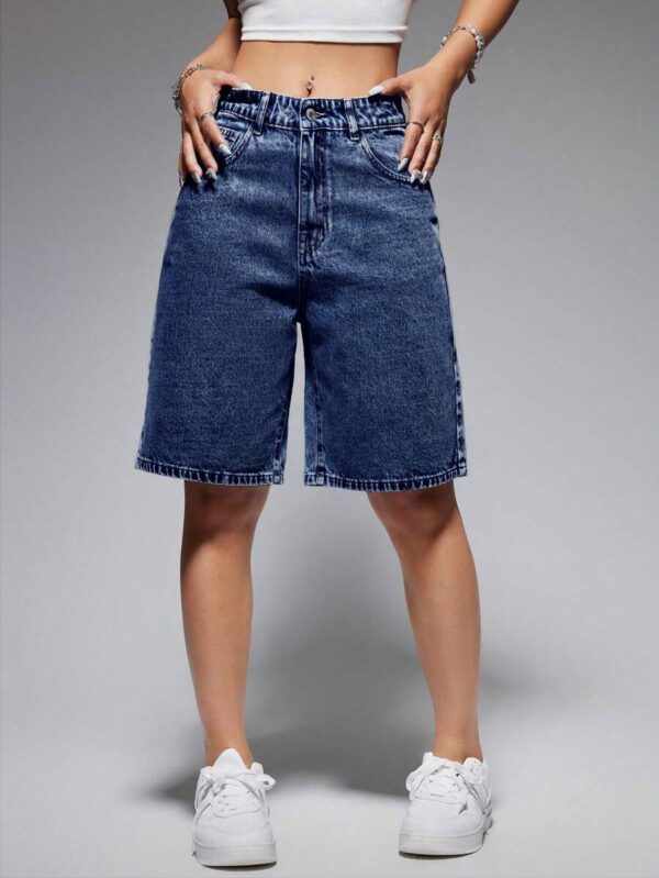 SHEIN EZwear Short en jean ample avec poches et motif de branches pour femme – Image 22