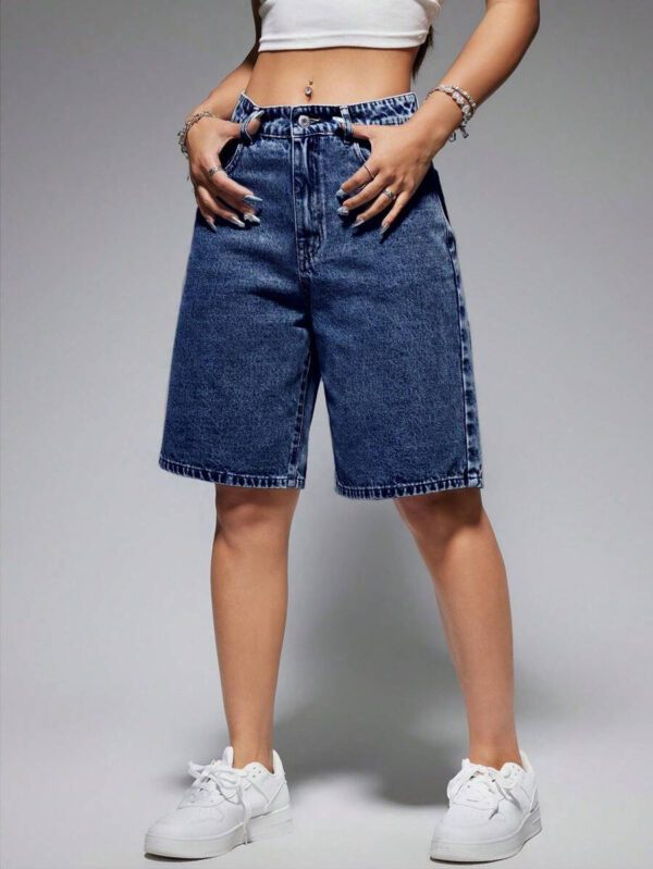 SHEIN EZwear Short en jean ample avec poches et motif de branches pour femme – Image 25