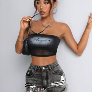 SHEIN PETITE Short en jean décontracté pour femmes avec poches et bas effiloché