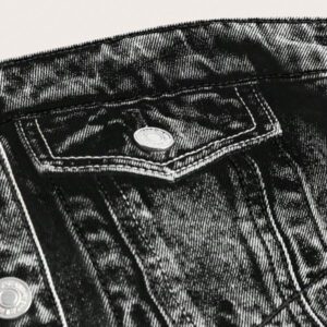 SHEIN MOD Brassière en jean ajustée à simple boutonnage, style street chic et décontracté, à bords bruts et devant ouvert, pour femme