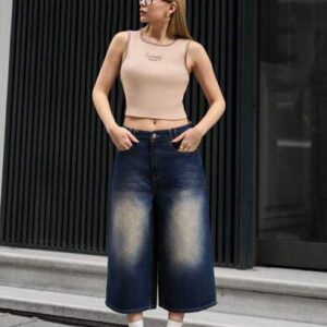 RueChic SHORT EN JEAN décontracté BERMUDA TAILLE BASSE