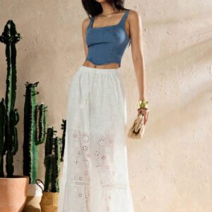 Forever 21 Débardeur en denim lavé vintage sexy et polyvalent du style Y2K