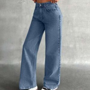 SHEIN Jean de Charpentier à taille haute et jambes droites