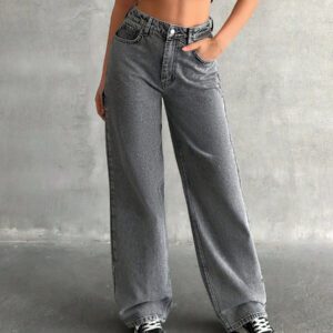 SHEIN Jean de Charpentier à taille haute et jambes droites