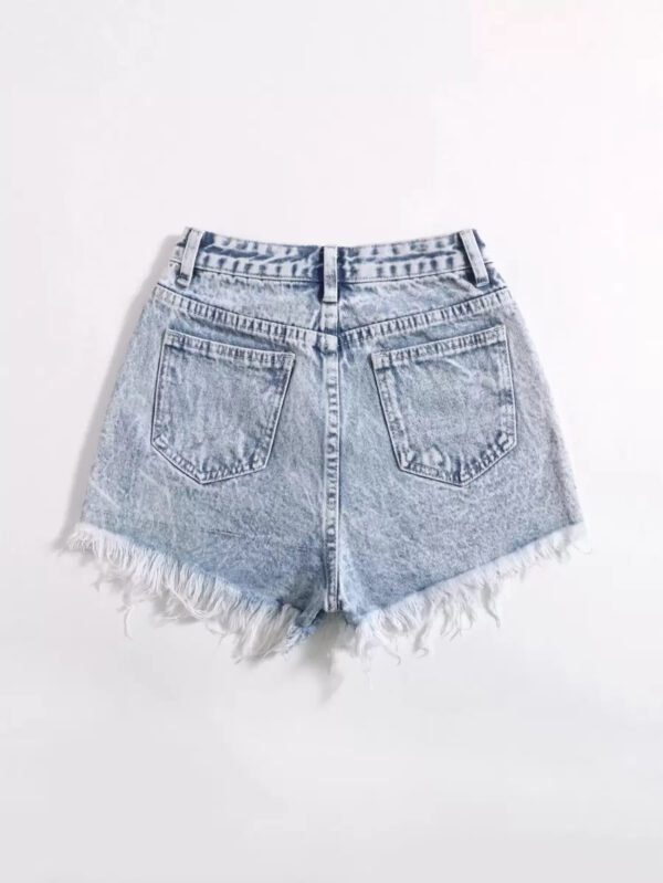 SHEIN EZwear Short en jean effiloché pour femme, pour l'été – Image 3