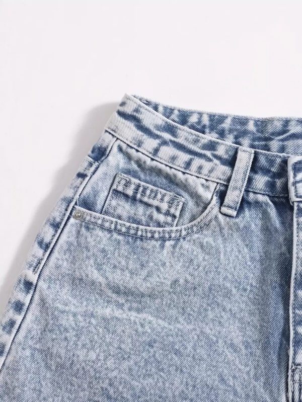 SHEIN EZwear Short en jean effiloché pour femme, pour l'été – Image 4