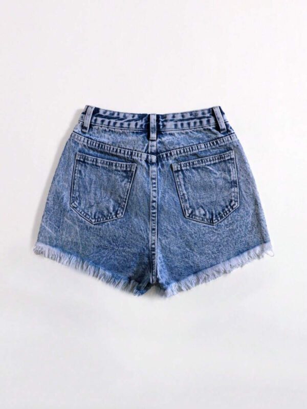 SHEIN EZwear Short en jean effiloché pour femme, pour l'été – Image 8