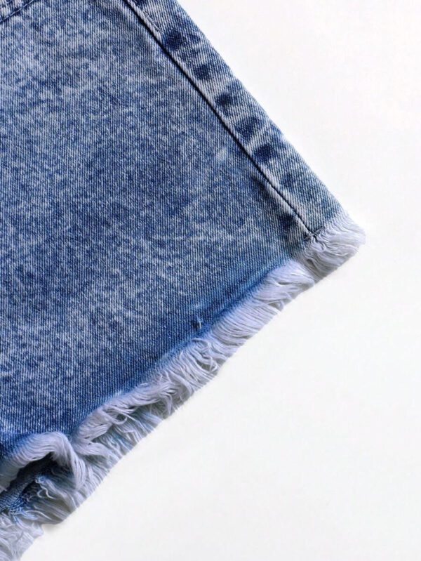 SHEIN EZwear Short en jean effiloché pour femme, pour l'été – Image 9