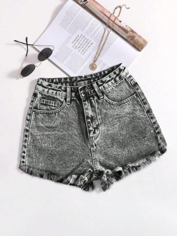 SHEIN EZwear Short en jean effiloché pour femme, pour l'été – Image 17