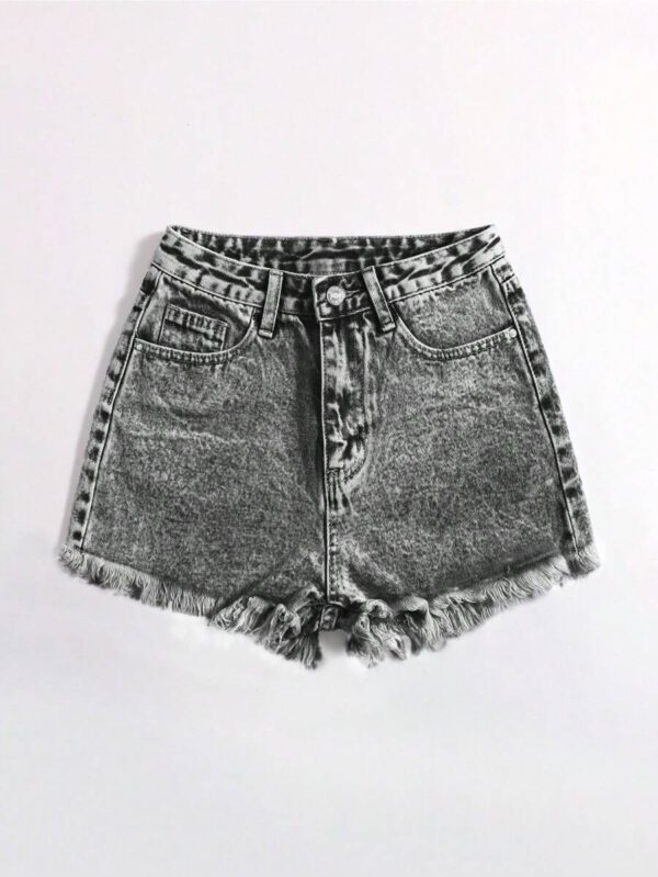 SHEIN EZwear Short en jean effiloché pour femme, pour l'été – Image 19