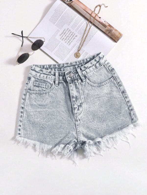 SHEIN EZwear Short en jean effiloché pour femme, pour l'été – Image 22