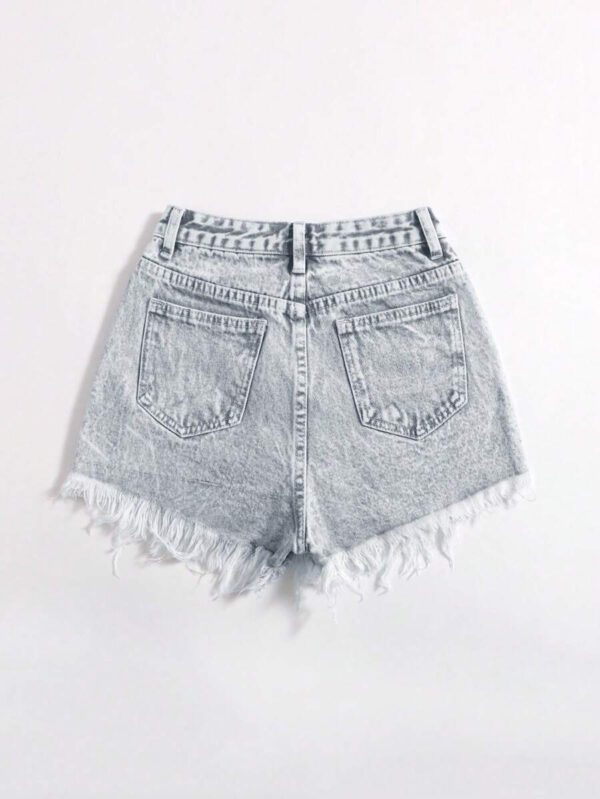 SHEIN EZwear Short en jean effiloché pour femme, pour l'été – Image 23