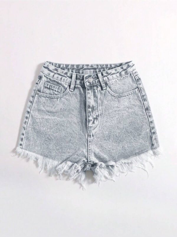 SHEIN EZwear Short en jean effiloché pour femme, pour l'été – Image 26