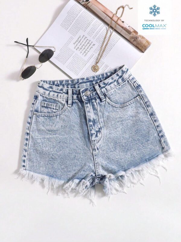 SHEIN EZwear Short en jean effiloché pour femme, pour l'été – Image 27