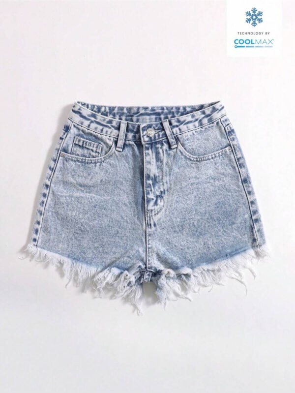 SHEIN EZwear Short en jean effiloché pour femme, pour l'été – Image 30