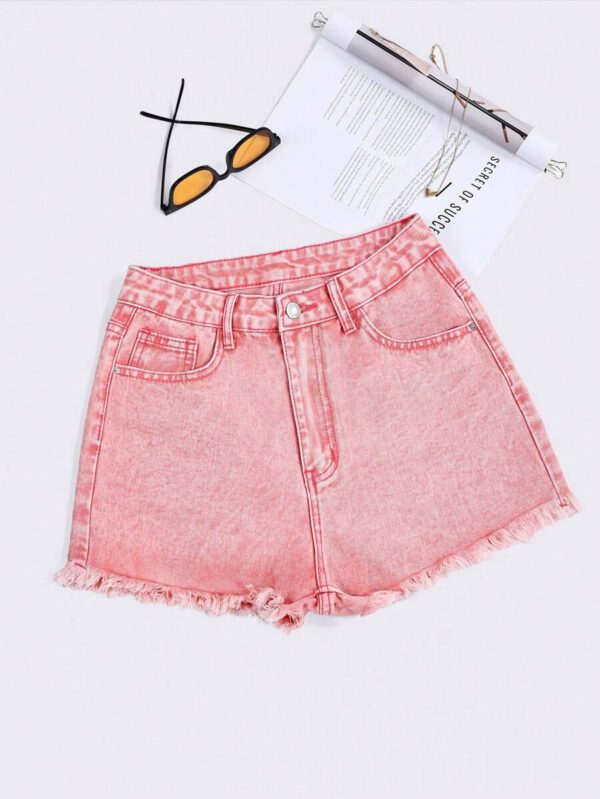 SHEIN EZwear Short en jean effiloché pour femme, pour l'été – Image 34