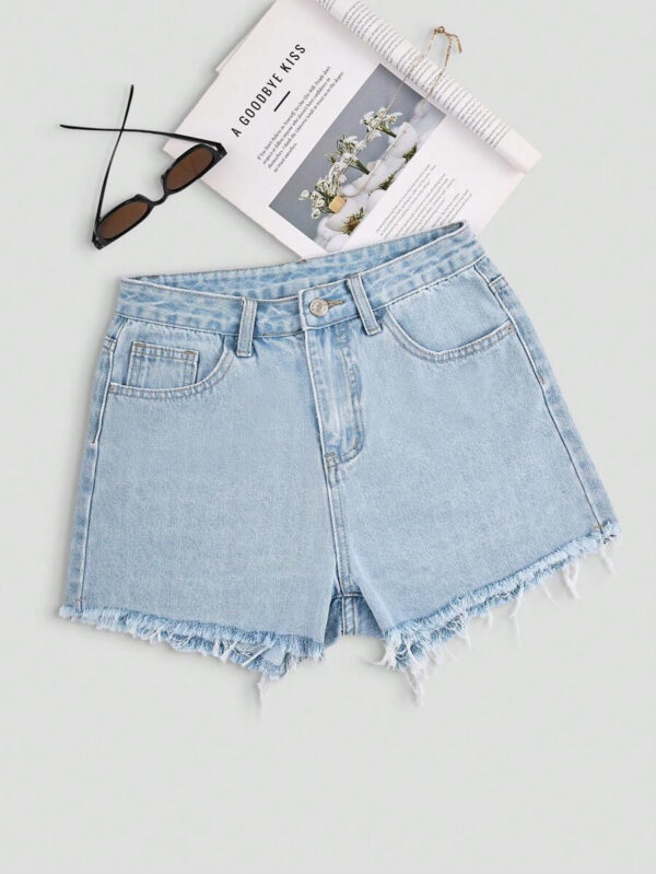 SHEIN EZwear Short en jean effiloché pour femme, pour l'été – Image 56