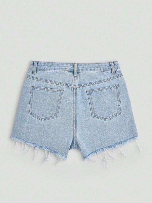 SHEIN EZwear Short en jean effiloché pour femme, pour l'été – Image 57