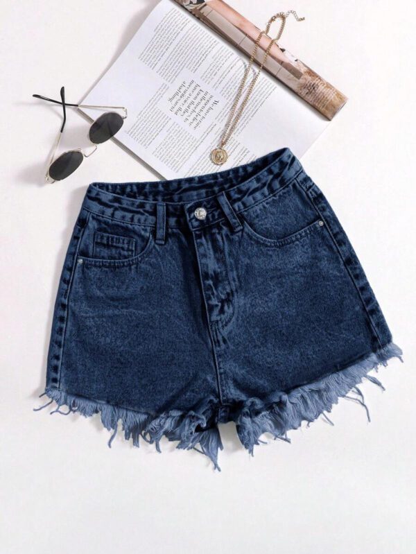 SHEIN EZwear Short en jean effiloché pour femme, pour l'été – Image 60