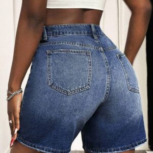Slaydiva Short en jean déchiré avec poches pour femmes, style décontracté d'été