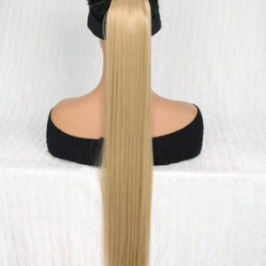 Extension de queue de cheval synthétique droite brun foncé de 18 à 34 pouces de longueur supplémentaire pour femmes. Idéal pour le Nouvel An chinois, les festivals de musique, les fêtes, le cosplay, les vacances et l'utilisation quotidienne