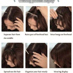 Extensions de cheveux synthétiques avec frange à clipser. Frange fausse pièce de rechange pour les femmes. Frange à clipser pour les cheveux de devant