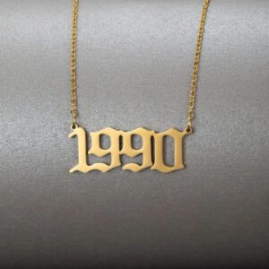 Collier pendentif personnalisé pour année de naissance des femmes, 1 pièce, adapté à la commémoration