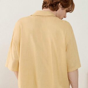 SWAVVY Chemise noire ample et décontractée à manches courtes pour hommes, chemise urbaine et sobre, pour les amis