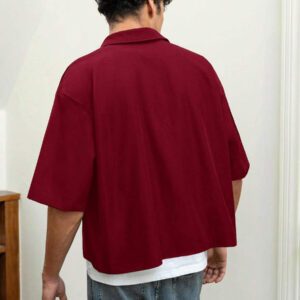 SWAVVY Chemise noire ample et décontractée à manches courtes pour hommes, chemise urbaine et sobre, pour les amis