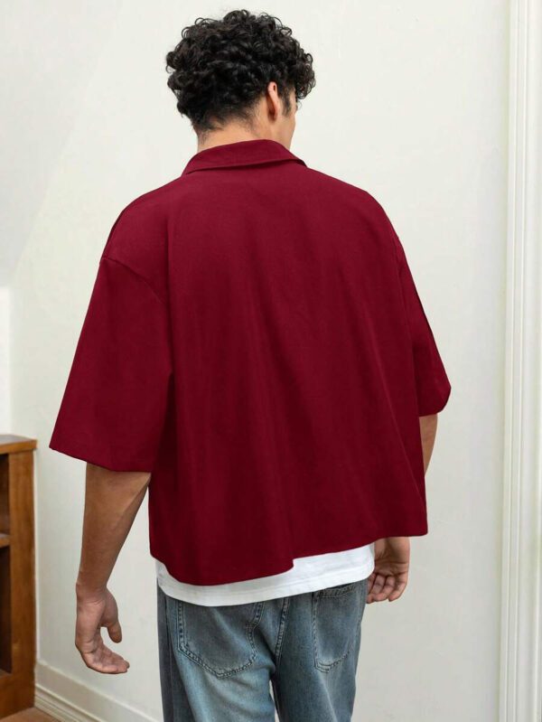 SWAVVY Chemise noire ample et décontractée à manches courtes pour hommes, chemise urbaine et sobre, pour les amis – Image 25