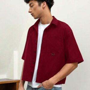 SWAVVY Chemise noire ample et décontractée à manches courtes pour hommes, chemise urbaine et sobre, pour les amis