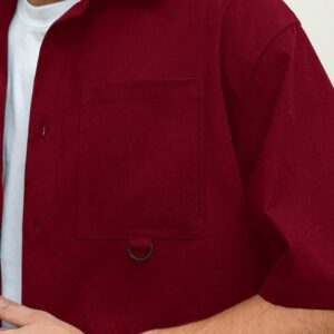 SWAVVY Chemise noire ample et décontractée à manches courtes pour hommes, chemise urbaine et sobre, pour les amis