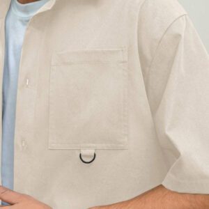 SWAVVY Chemise noire ample et décontractée à manches courtes pour hommes, chemise urbaine et sobre, pour les amis