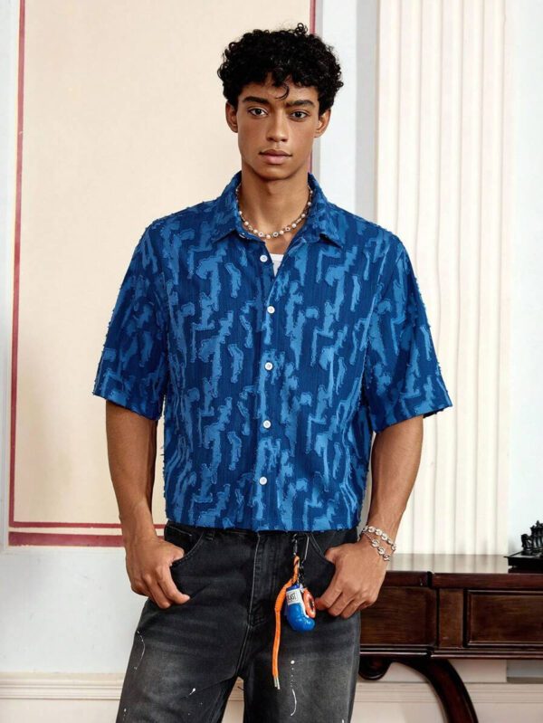 SWAVVY Chemise noire ample et décontractée à manches courtes pour hommes, chemise urbaine et sobre, pour les amis – Image 36