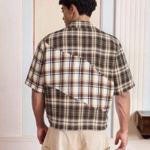 SWAVVY Chemise noire ample et décontractée à manches courtes pour hommes, chemise urbaine et sobre, pour les amis