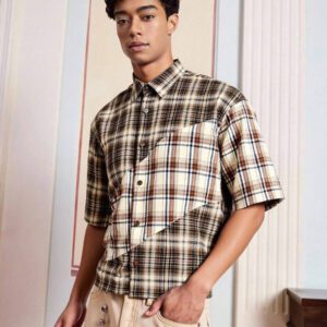 SWAVVY Chemise noire ample et décontractée à manches courtes pour hommes, chemise urbaine et sobre, pour les amis