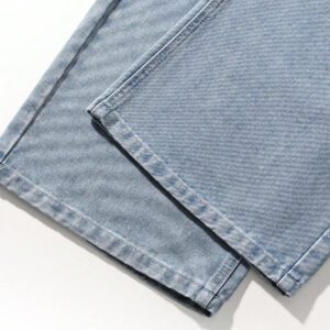 Jean ample vintage de style Y2K pour hommes, en noir avec un lavage rétro. Jambe large et droite, ample. Cadeau parfait pour le mari ou le petit ami