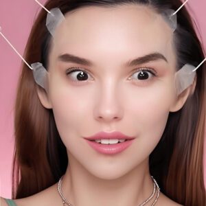 Un ensemble de rubans et bandeaux faciaux, comprenant 18 rubans faciaux invisibles, avec 4 sangles réglables, convenant pour le cou, la ligne de la mâchoire et la zone du double menton, réutilisables et sans parfum.
