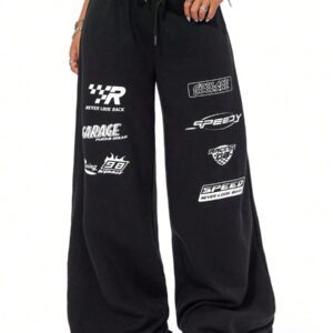 Coolane Pantalon de survêtement ample avec motif logo, style sport casual d'été