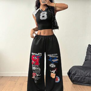 Coolane Pantalon de survêtement ample avec motif logo, style sport casual d'été