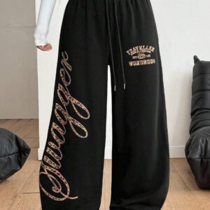 Coolane Pantalon de survêtement ample avec motif logo, style sport casual d'été