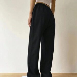 INAWLY Pantalon de survêtement décontracté unicolore pour femmes